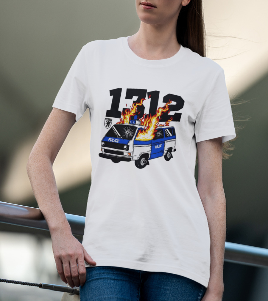 1312 Burning Police Van PGwear Anti Police T-Shirt