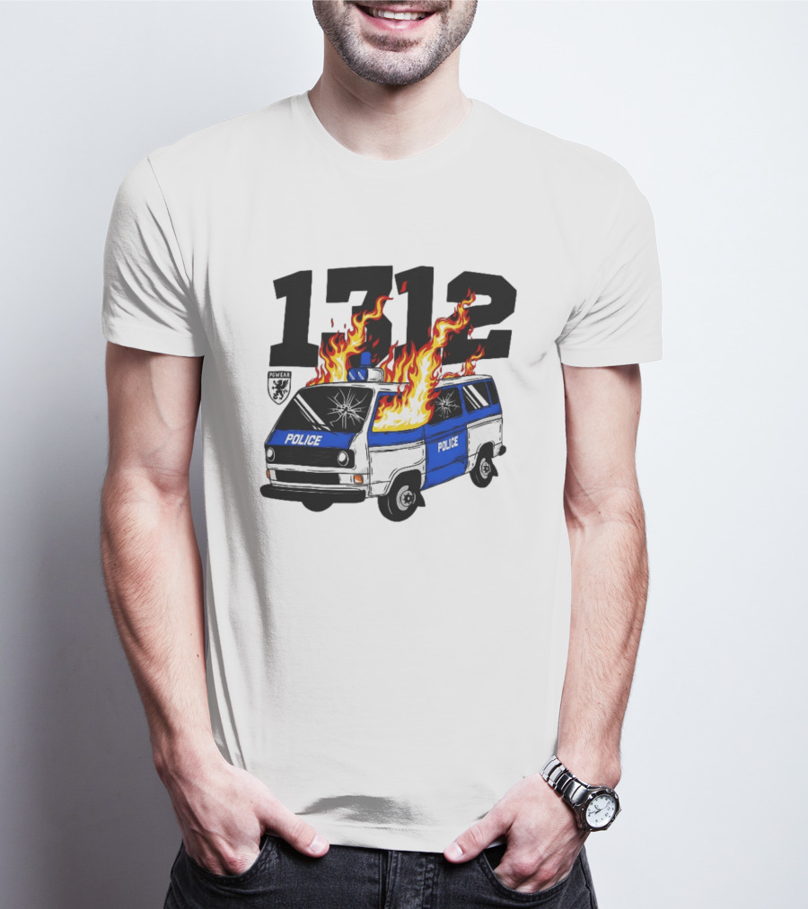 1312 Burning Police Van PGwear Anti Police T-Shirt