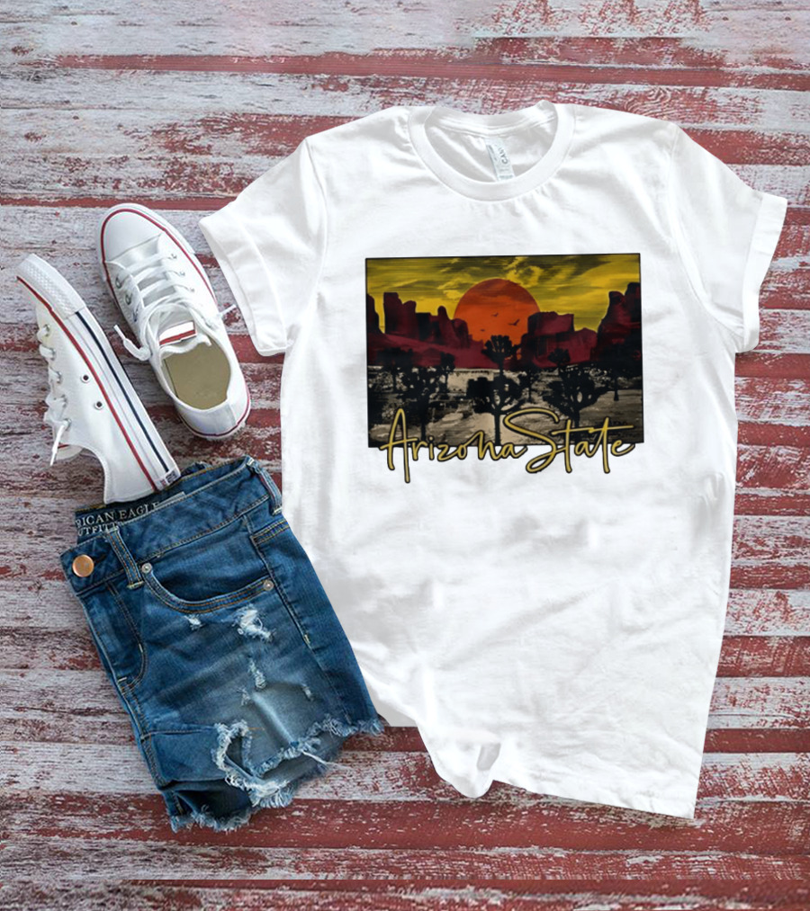 Arizona State Desert Sunset Landscape Scene T-Shirt