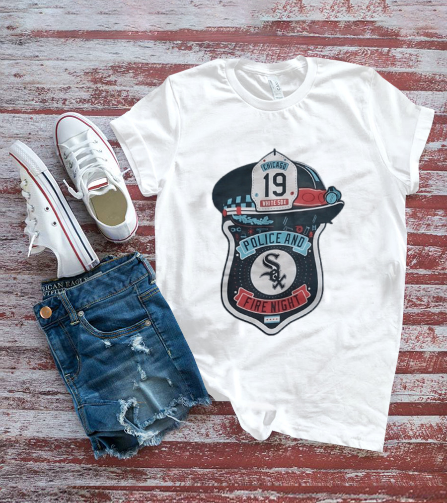 Chicago White Sox Police And Fire Night 19 Badge Hat Sox T-Shirt