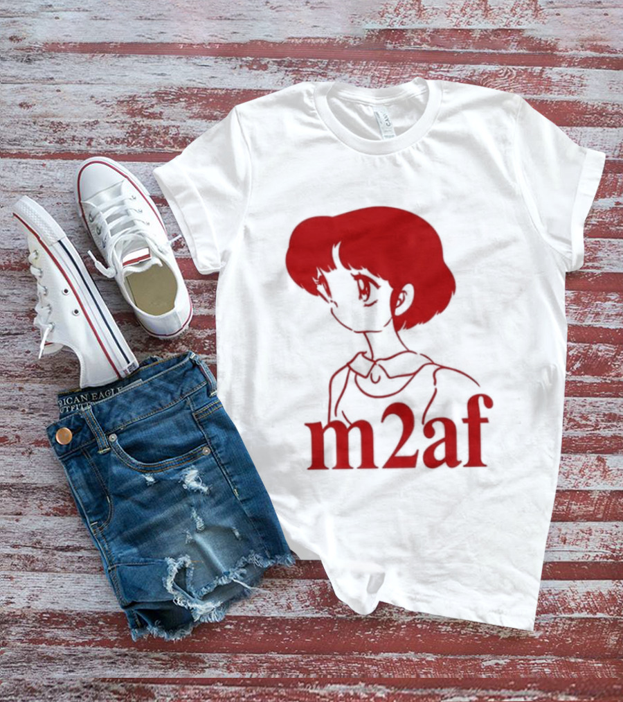 Nick M2af Ranma Anime Profile Red Sketch T-Shirt
