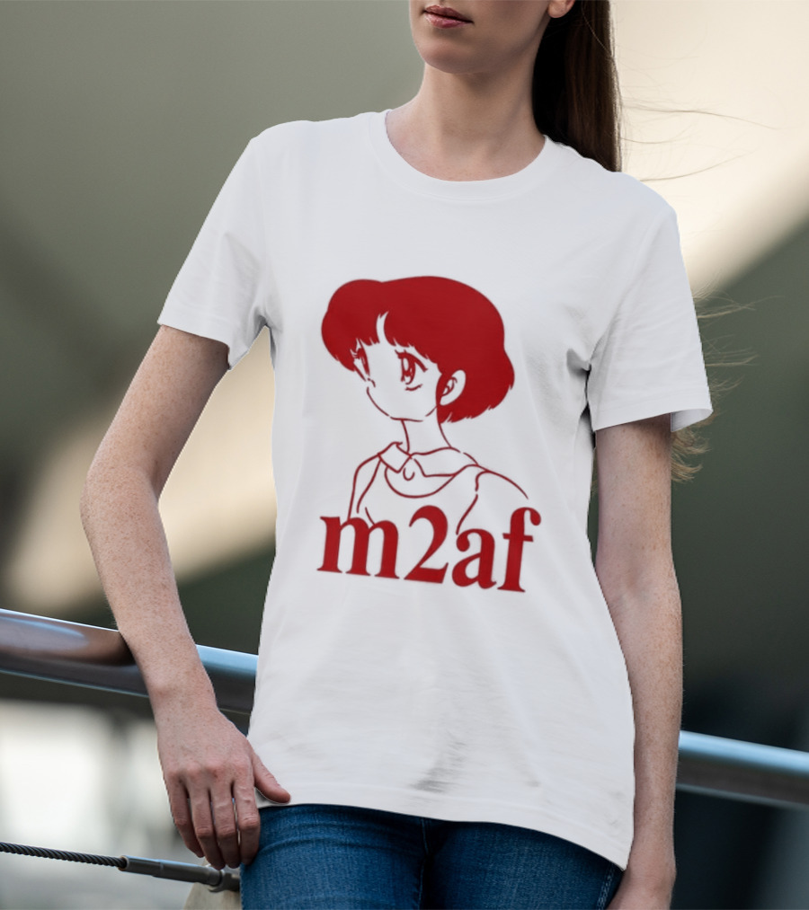 Nick M2af Ranma Anime Profile Red Sketch T-Shirt