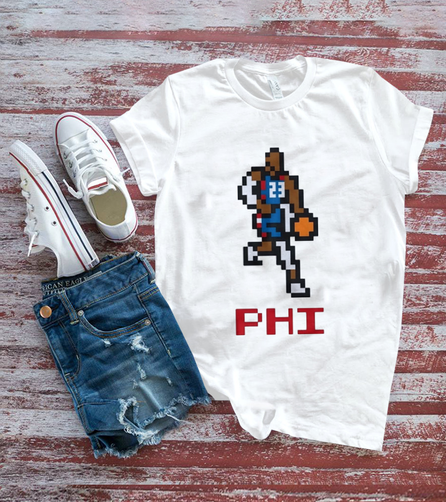 LeBron James Philadelphia 76ers Pixel PHL Sports 23 Jersey T-Shirt