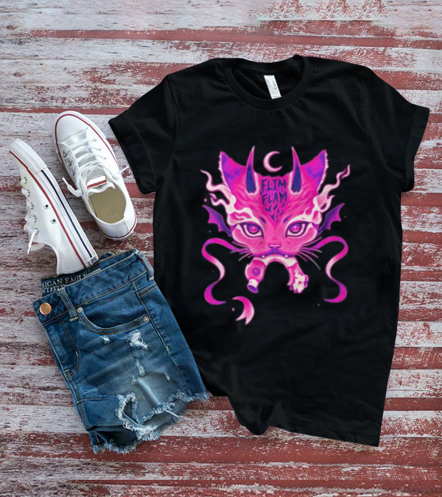 Flim Flam Flamingo DevilCat Fantasy T-Shirt