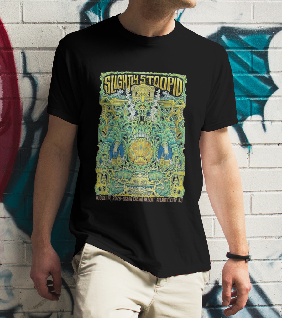 Slightly Stoopid August 14 2026 Ocean Casino Resort Atlantic City NJ Psychedelic Event T-Shirt