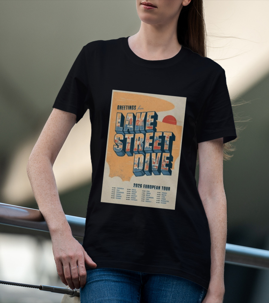 Greetings From Lake Street Dive 2026 European Tour Paris October 16 Le Bataclan T-Shirt