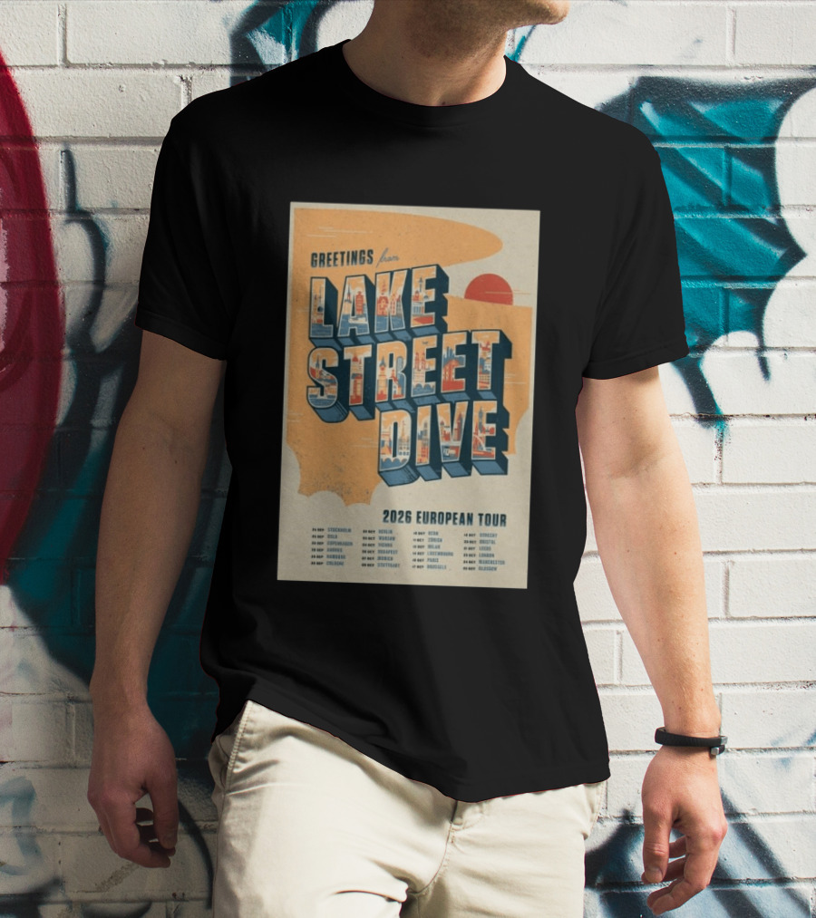 Greetings From Lake Street Dive 2026 European Tour Paris October 16 Le Bataclan T-Shirt