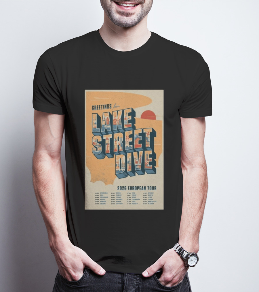 Greetings From Lake Street Dive 2026 European Tour Paris October 16 Le Bataclan T-Shirt