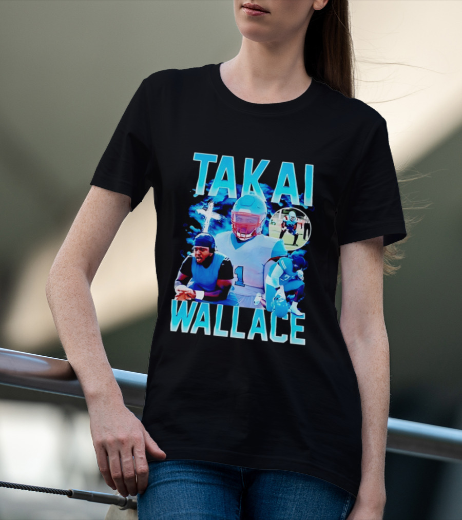 Takai Wallace Football Athlete Sports Action Collage T-Shirt