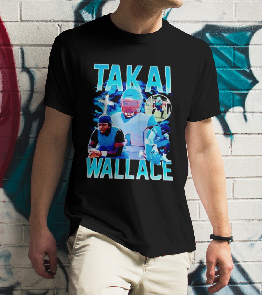 Takai Wallace Football Athlete Sports Action Collage T-Shirt