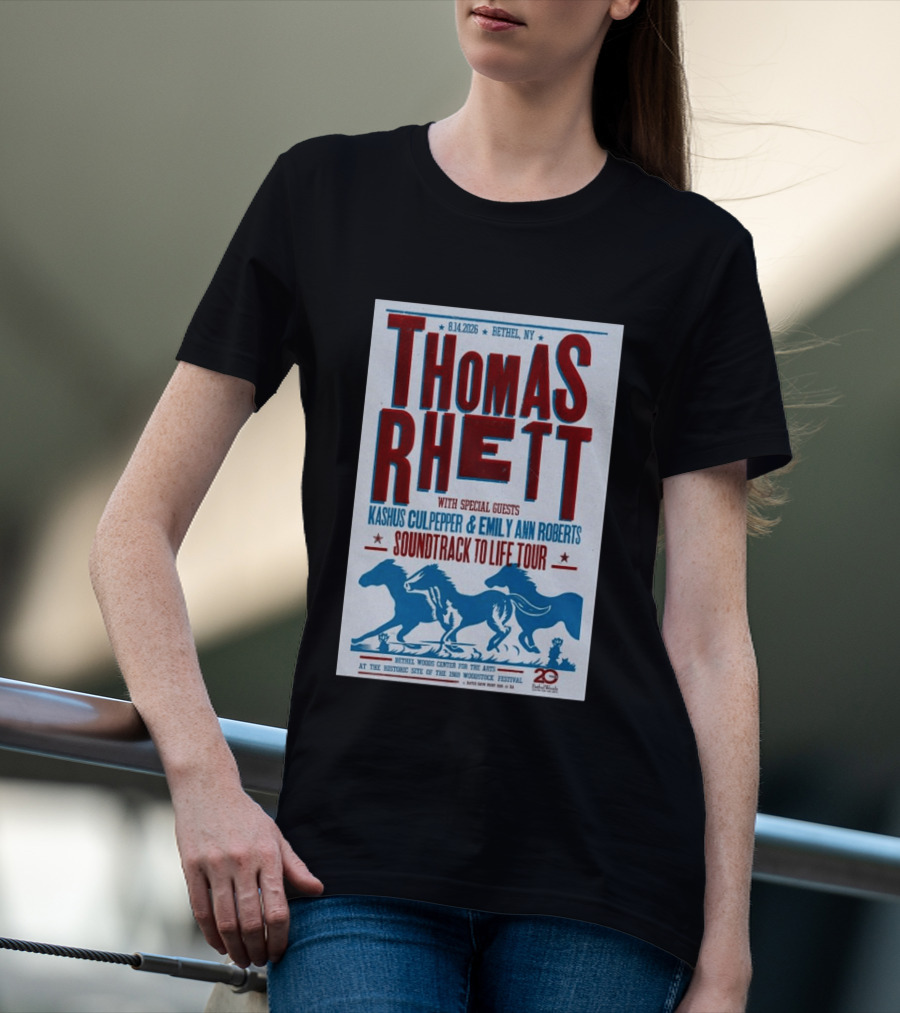 Thomas Rhett Bethel NY 2026 Soundtrack To Life Tour Kashus Culpepper Emily Ann Roberts T-Shirt