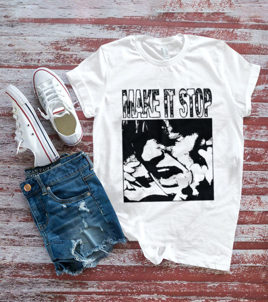 Make It Stop Scream Distress Anxiety Black And White T-Shirt