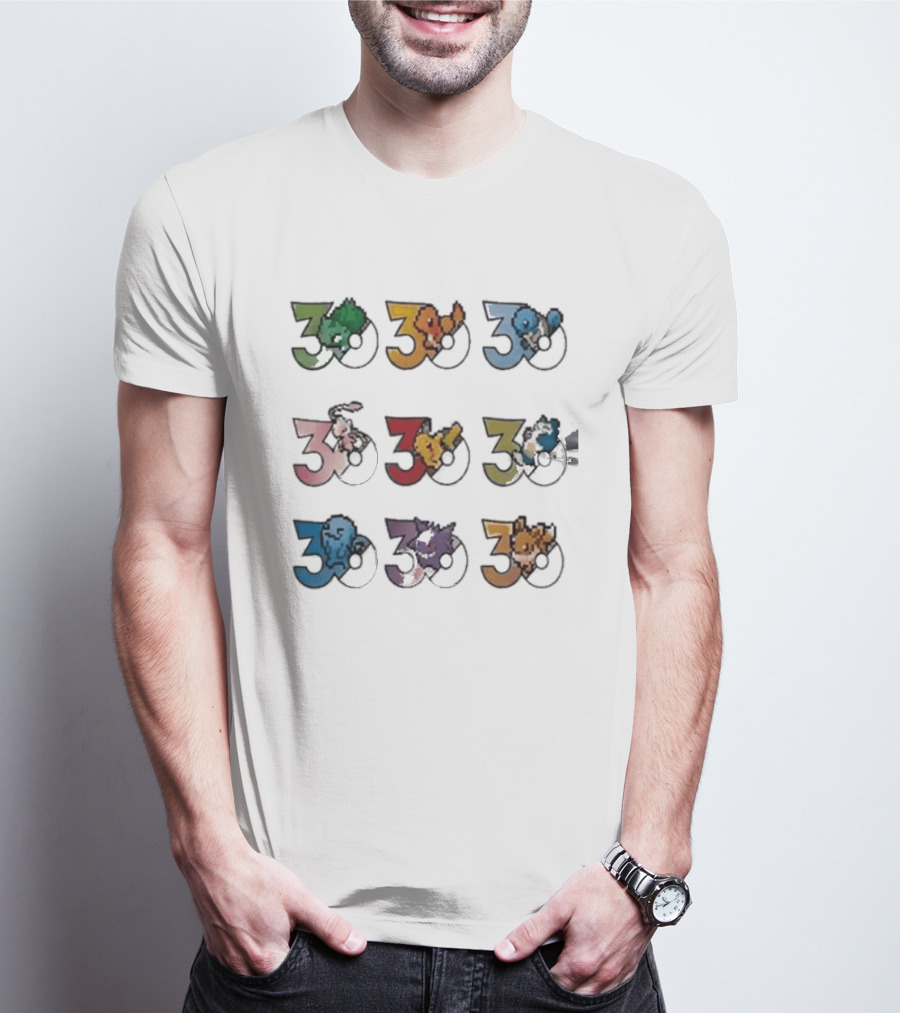Uniqlo Pokemon Pixel 8 Bit 30th Anniversary T-Shirt