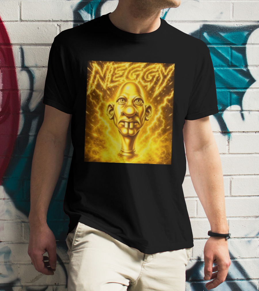 NEGGY Electric Manny Golden Lightning Face T-Shirt