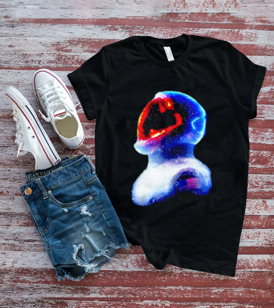 Galaxy Astronaut With American Flag Space Cosmic Adventure T-Shirt