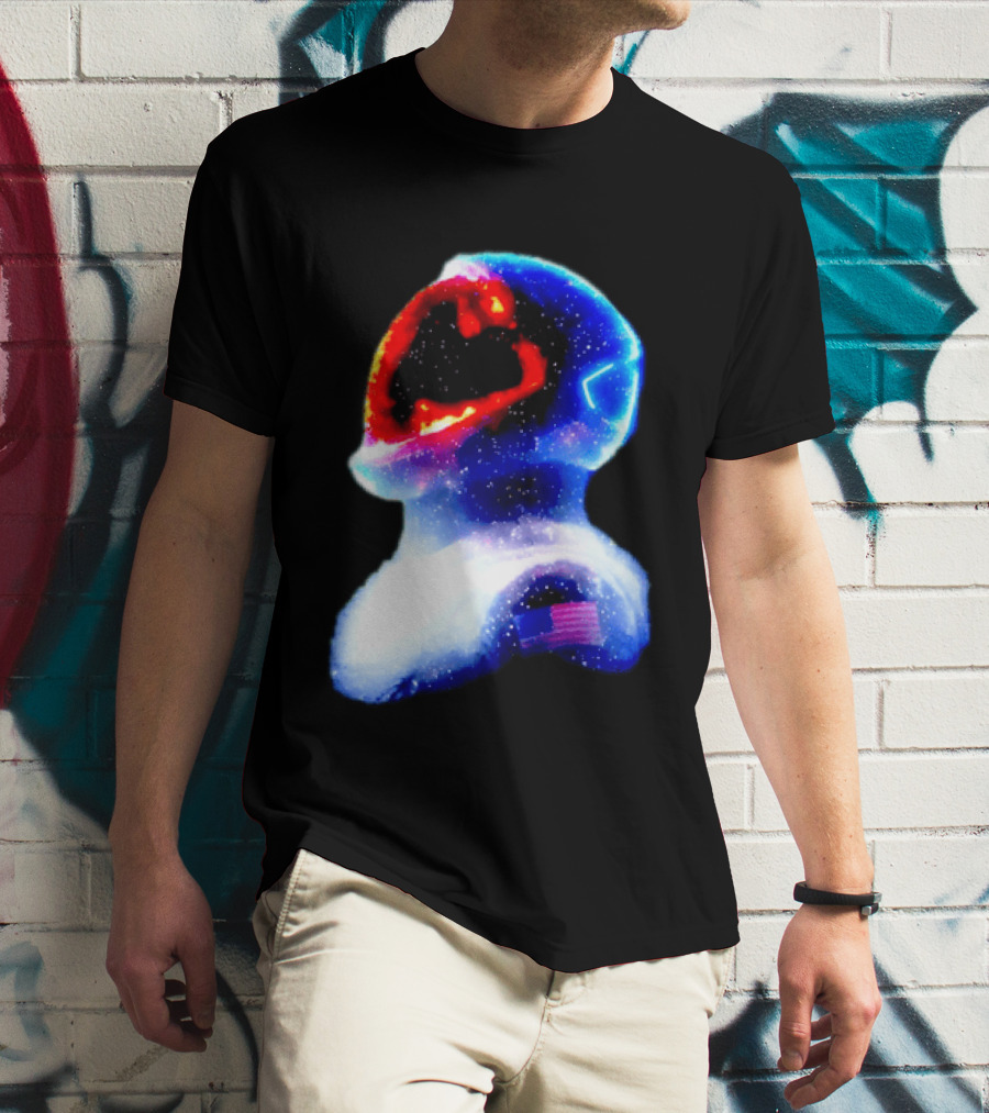 Galaxy Astronaut With American Flag Space Cosmic Adventure T-Shirt