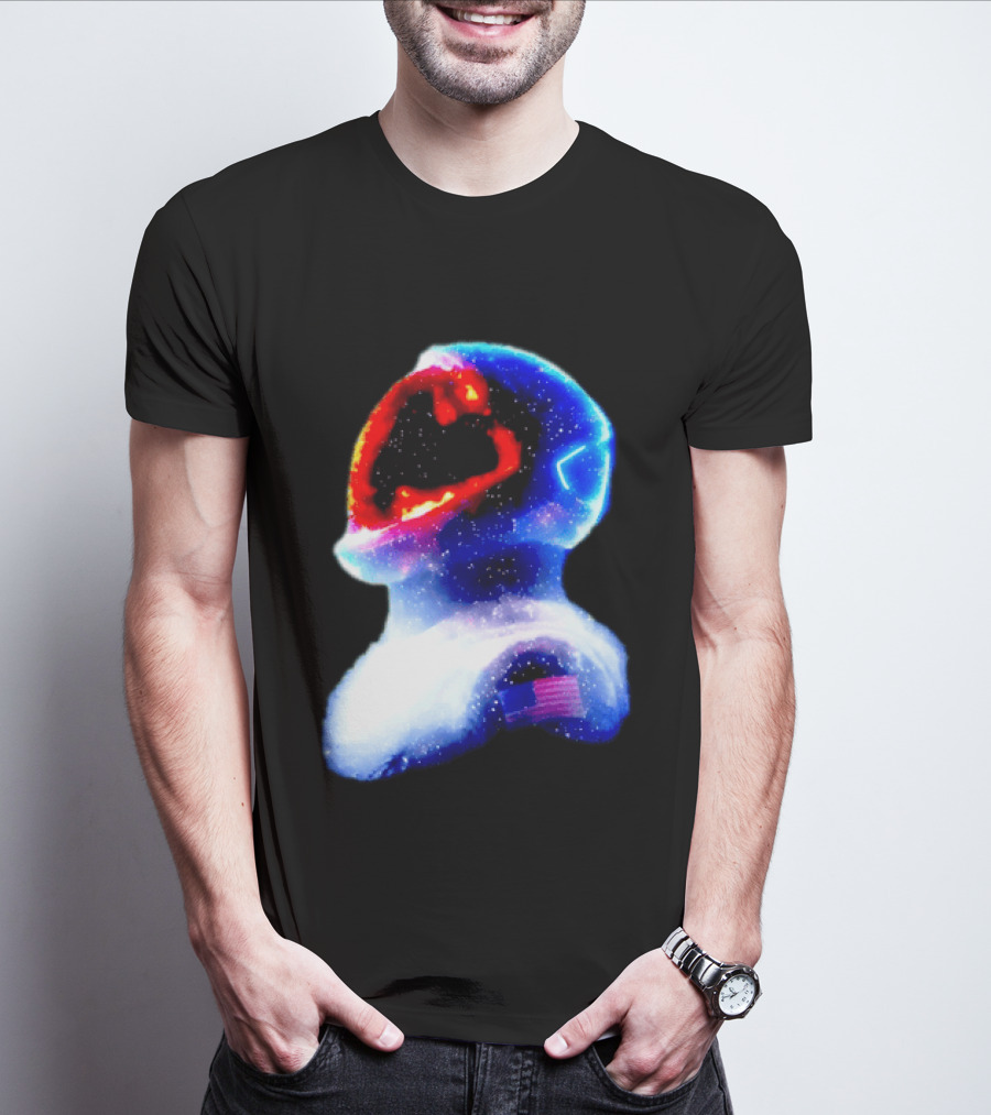 Galaxy Astronaut With American Flag Space Cosmic Adventure T-Shirt