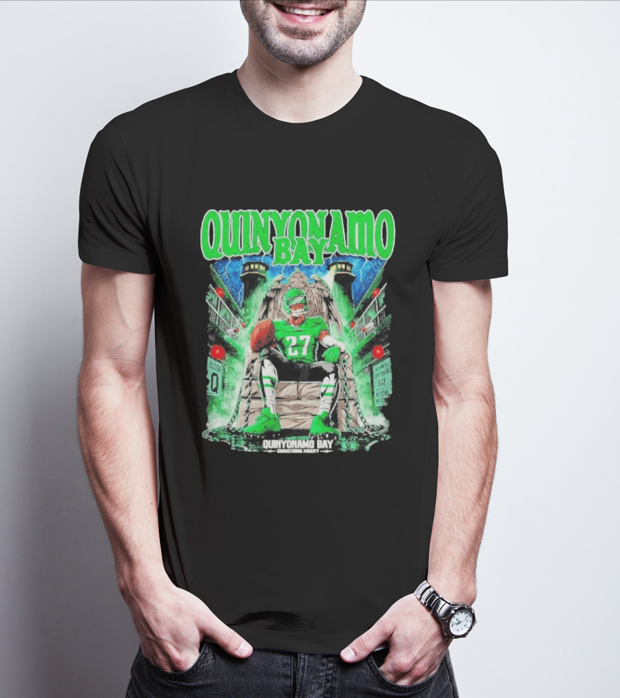 Quinyonamo Bay 27 Throne Football Block Q T-Shirt