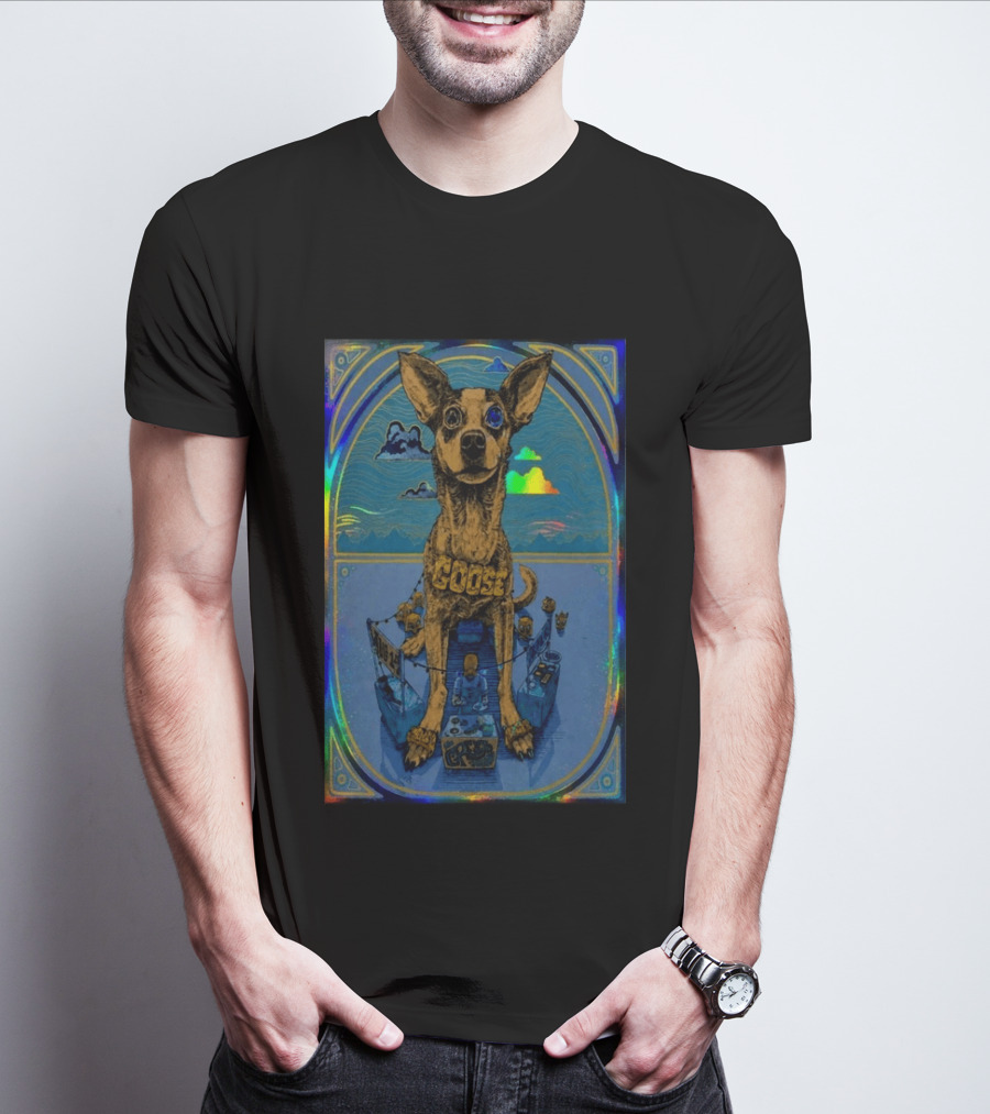 Goose Greek Theatre 08 14 2026 Exclusive Dog Art Holographic T-Shirt