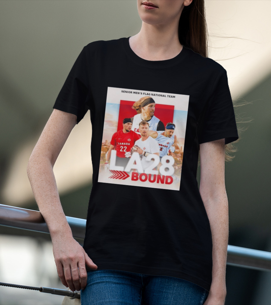 Senior Men's Flag National Team Canada LA28 Bound Canada Football Team Players T-Shirt
