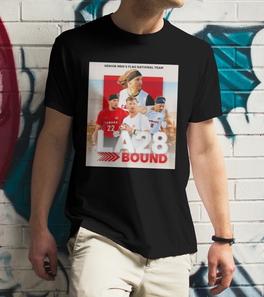 Senior Men's Flag National Team Canada LA28 Bound Canada Football Team Players T-Shirt