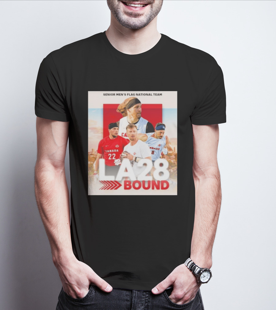 Senior Men's Flag National Team Canada LA28 Bound Canada Football Team Players T-Shirt