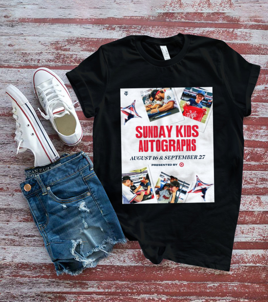 Sunday Kids Autographs August 16 & September 27 Presented By Target Twins Event T-Shirt