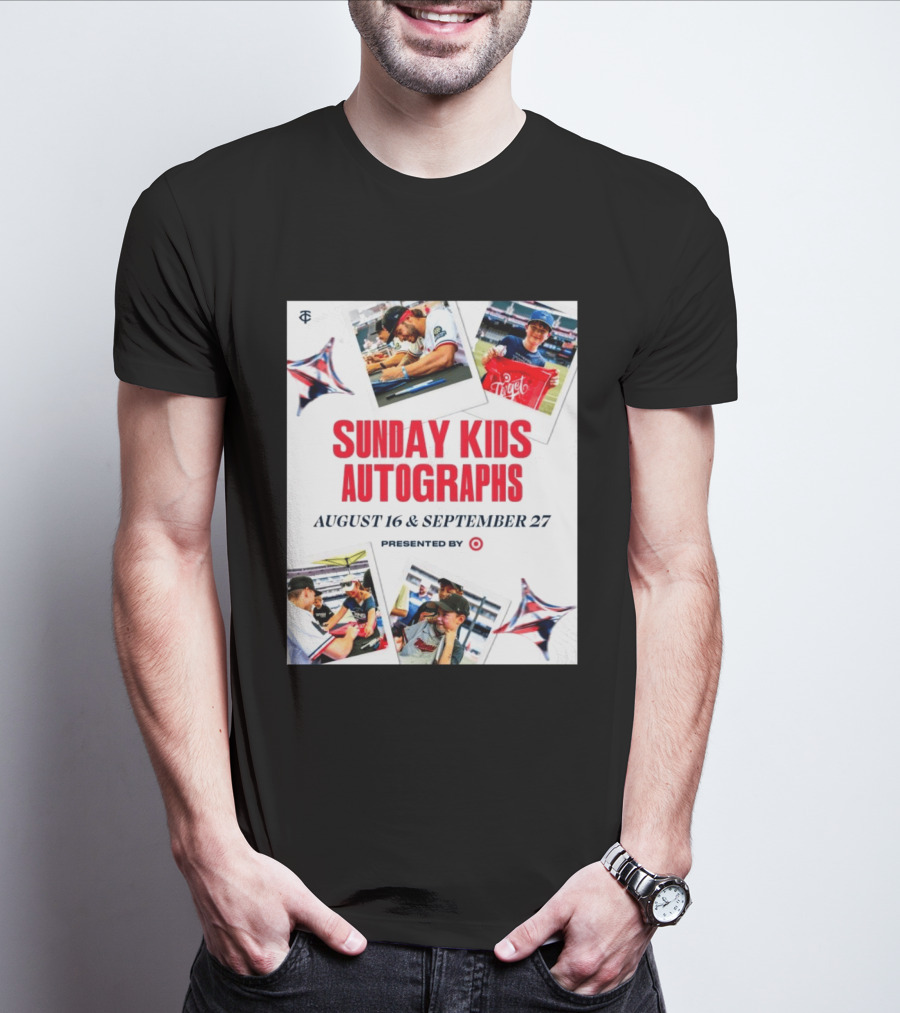 Sunday Kids Autographs August 16 & September 27 Presented By Target Twins Event T-Shirt