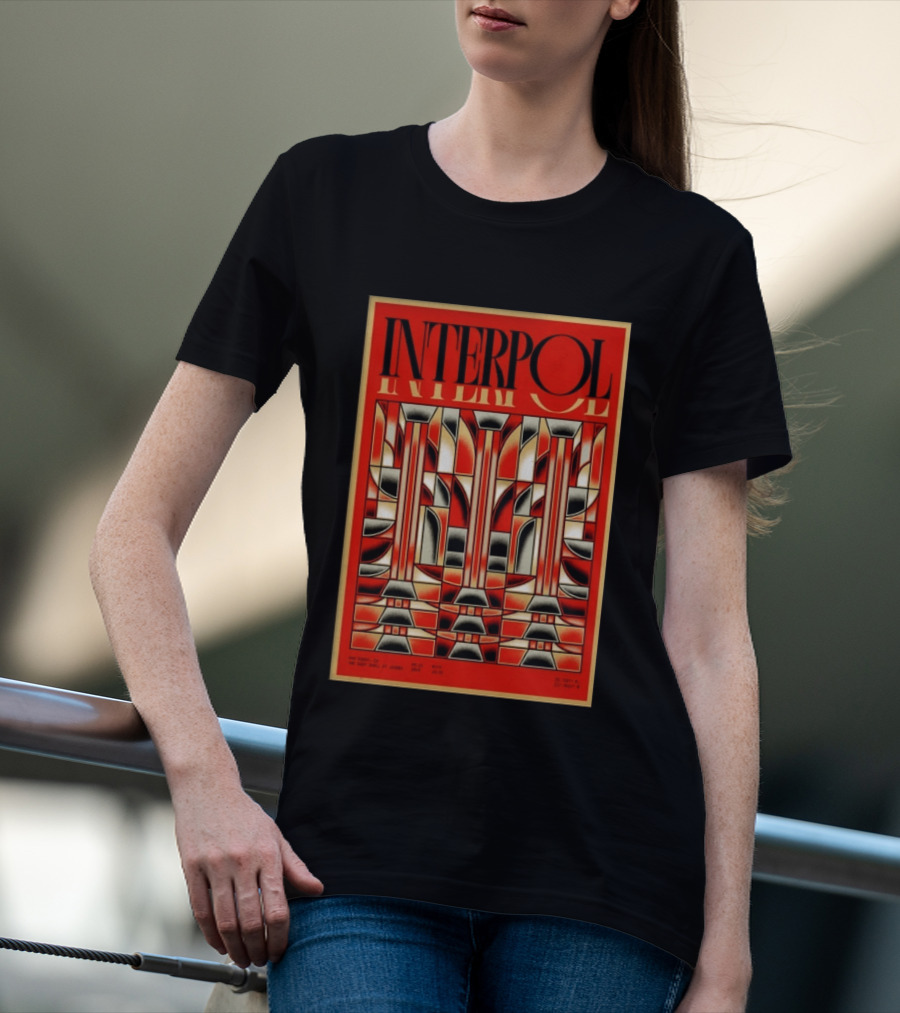 Interpol August 15 2026 San Diego CA Geometric Art Deco Concert T-Shirt
