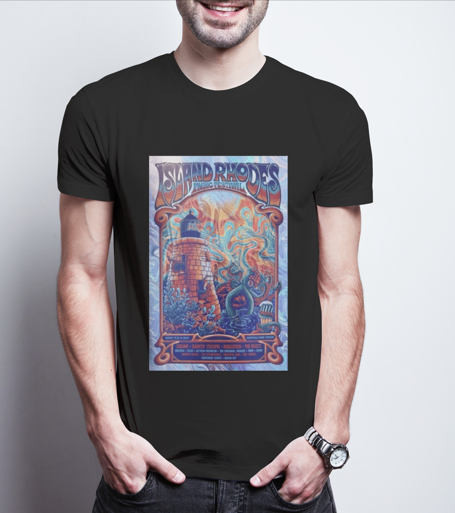 Island Rhodes Music Festival 2026 Centreville Bank Stadium Sublime Slightly Stoopid Rebelution The Roots August 15 16 Limited T-Shirt
