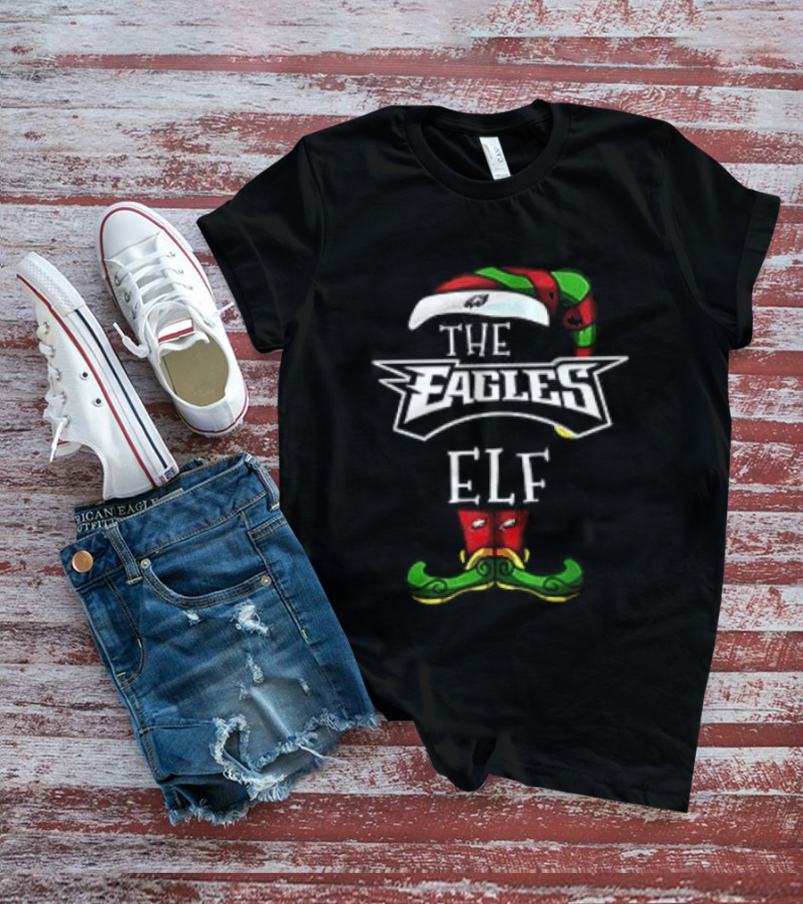 The Eagles Christmas Elf Hat And Mustache T-Shirt