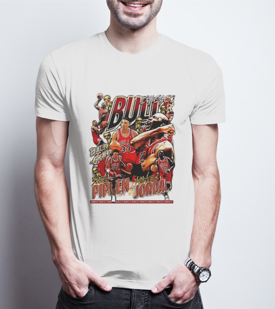 Chicago Bull Machael Jordan X Scotie Pippen Build For Greatness T-Shirt