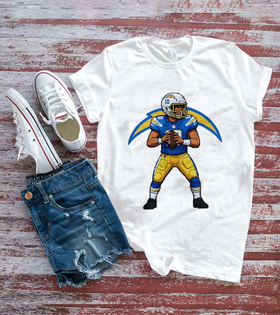 Justin Herbert Los Angeles Chargers Pixel T-Shirt