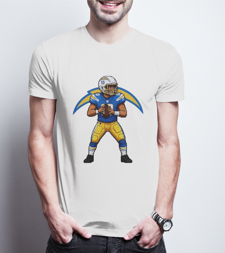 Justin Herbert Los Angeles Chargers Pixel T-Shirt
