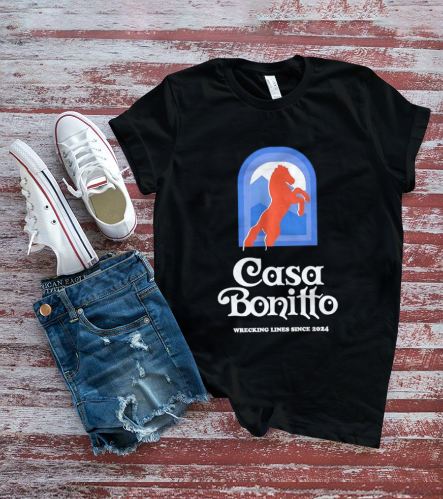 Casa Bonitto Wrecking Lines Since 2024 Denver Broncos Horse T-Shirt