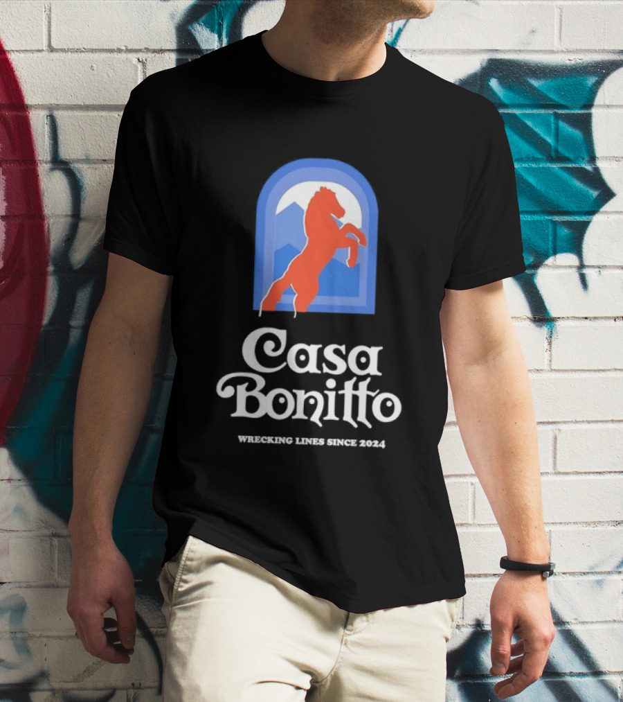 Casa Bonitto Wrecking Lines Since 2024 Denver Broncos Horse T-Shirt