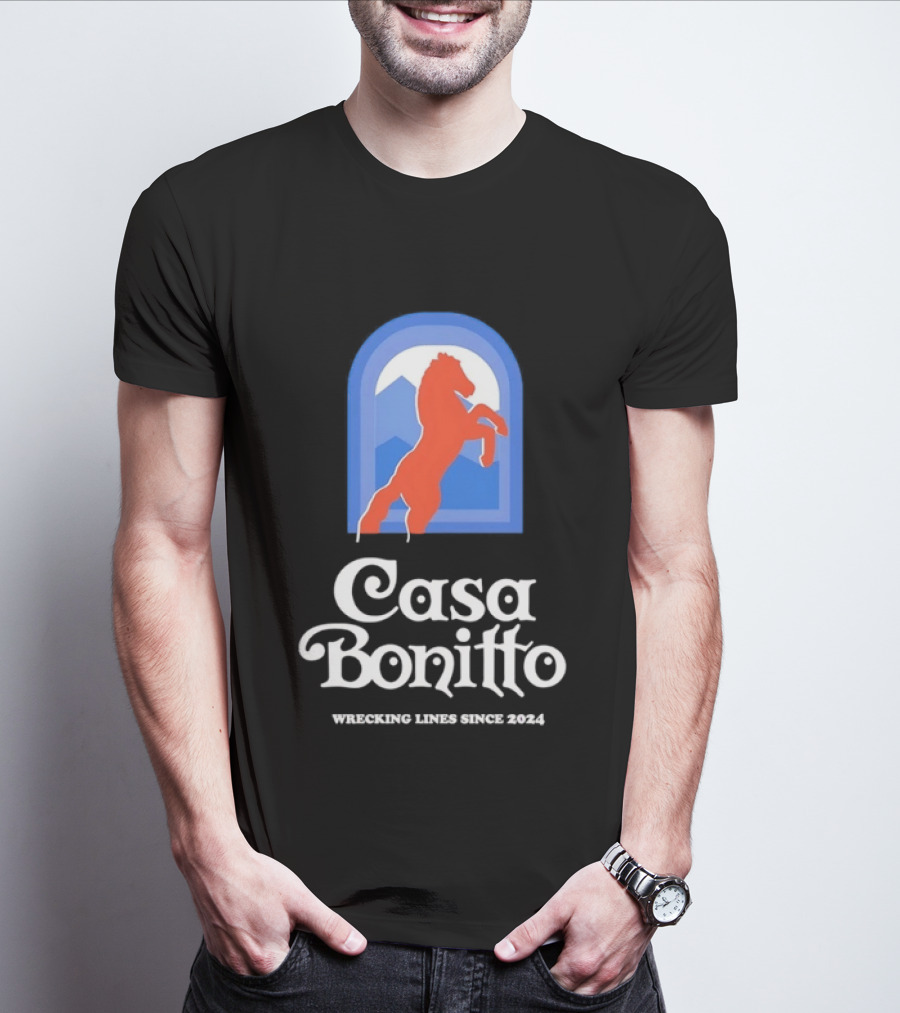 Casa Bonitto Wrecking Lines Since 2024 Denver Broncos Horse T-Shirt