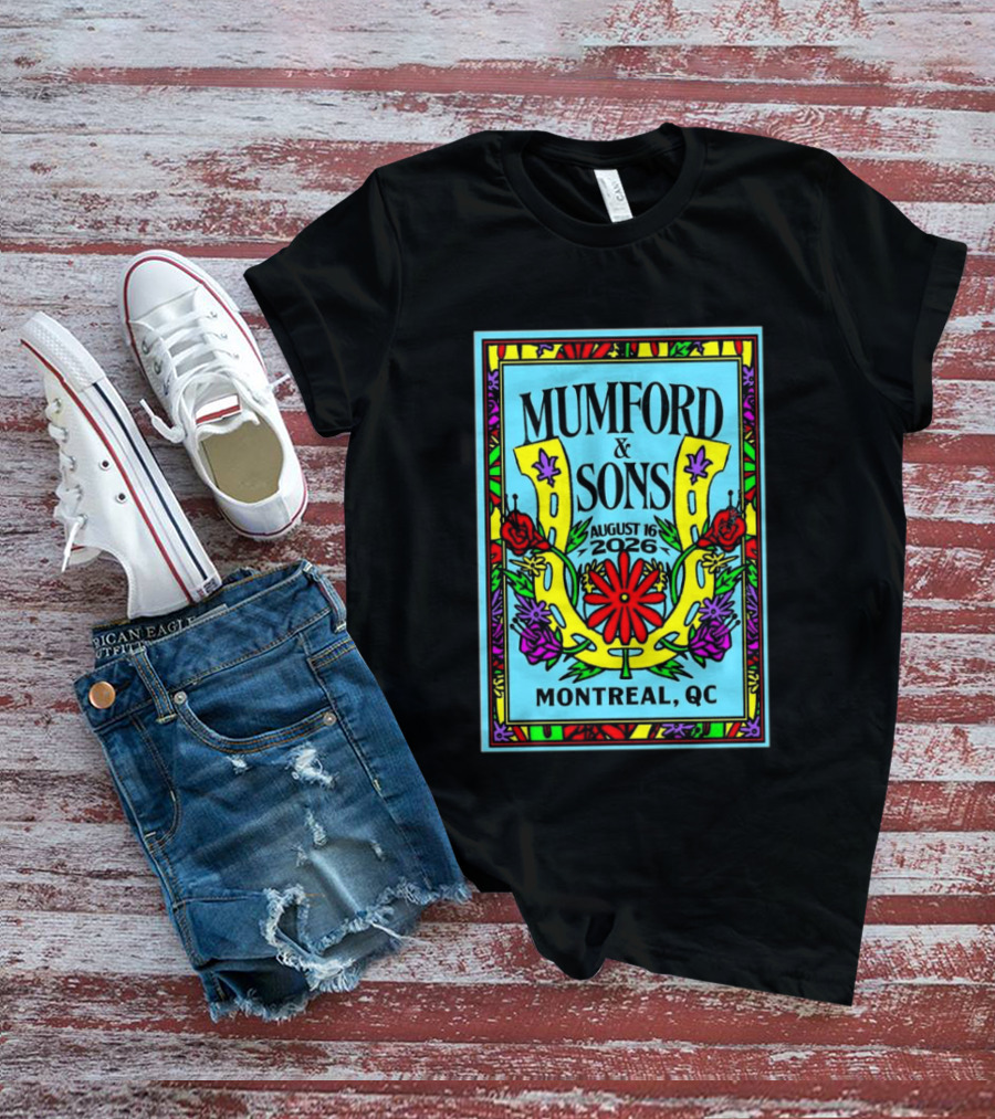 Mumford And Sons August 16 2026 Montreal QC Colorful Floral Concert T-Shirt