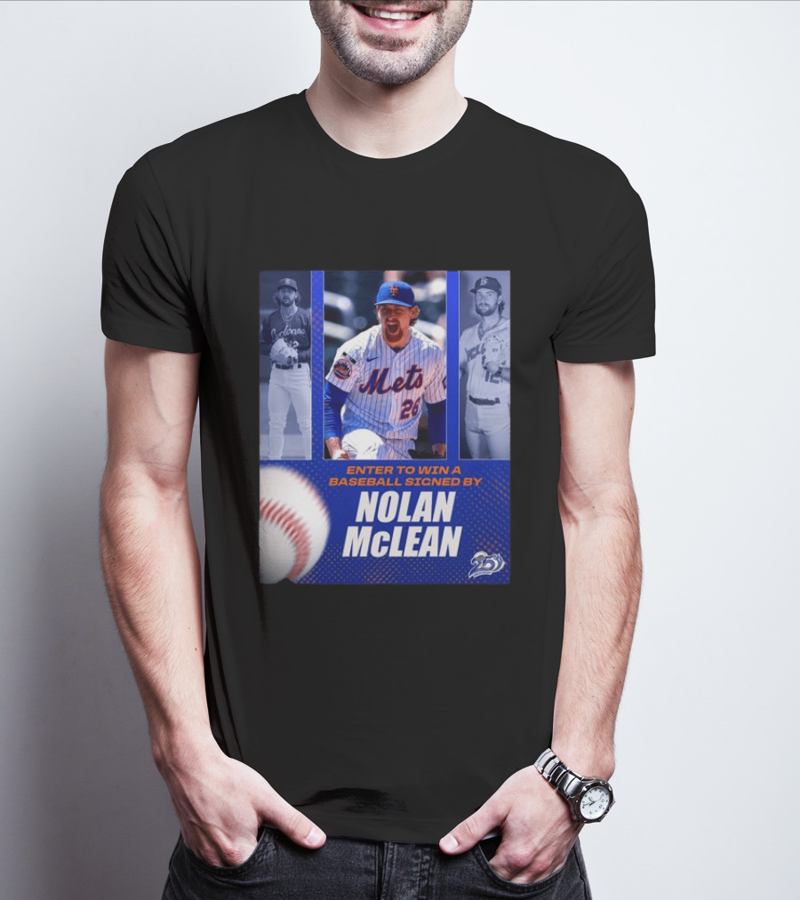 Enter To Win A Baseball Signed By Nolan McLean Mets 26 Celebrating 25 Years T-Shirt