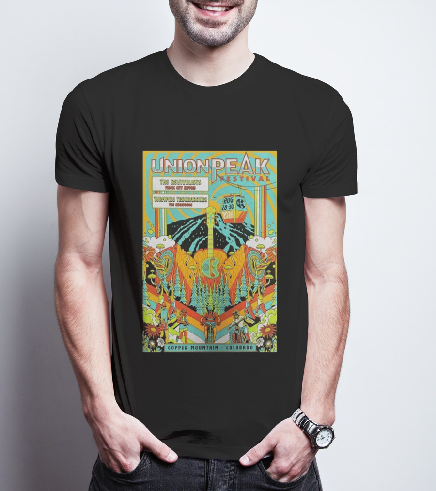 Union Peak Festival 2026 Copper Mountain Colorado Aug 28 30 Featuring The Revivalists Turbo Tweed Troubadours The Disco Biscuits T-Shirt