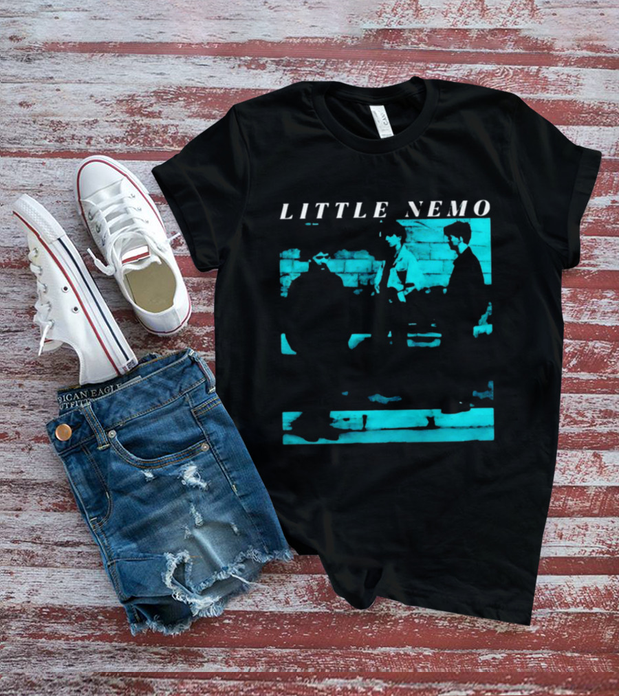 Little Nemo Post Punk Alternative Rock Band Aqua Blue Distressed T-Shirt
