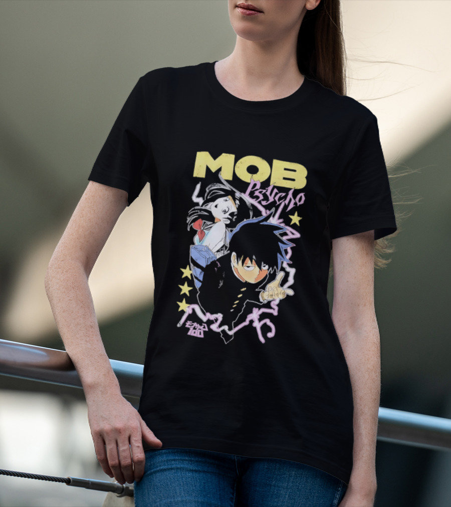 Mob Psycho 100 Anime Shigeo Kageyama Distressed T-Shirt