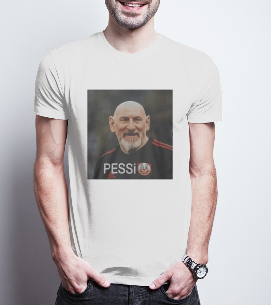 Pessi Clown Meme With AC Milan Jersey Featuring Bald Elderly Man T-Shirt