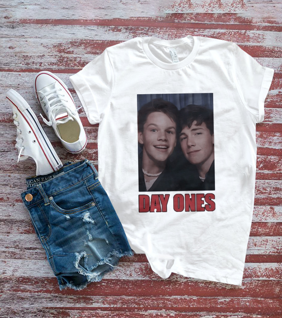 Ben Affleck Matt Damon Day Ones Friends Photobooth Nostalgia T-Shirt