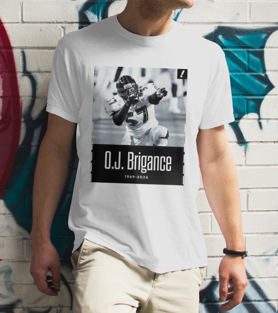 O.J. Brigance 1969 2026 Football Player Memoriam T-Shirt