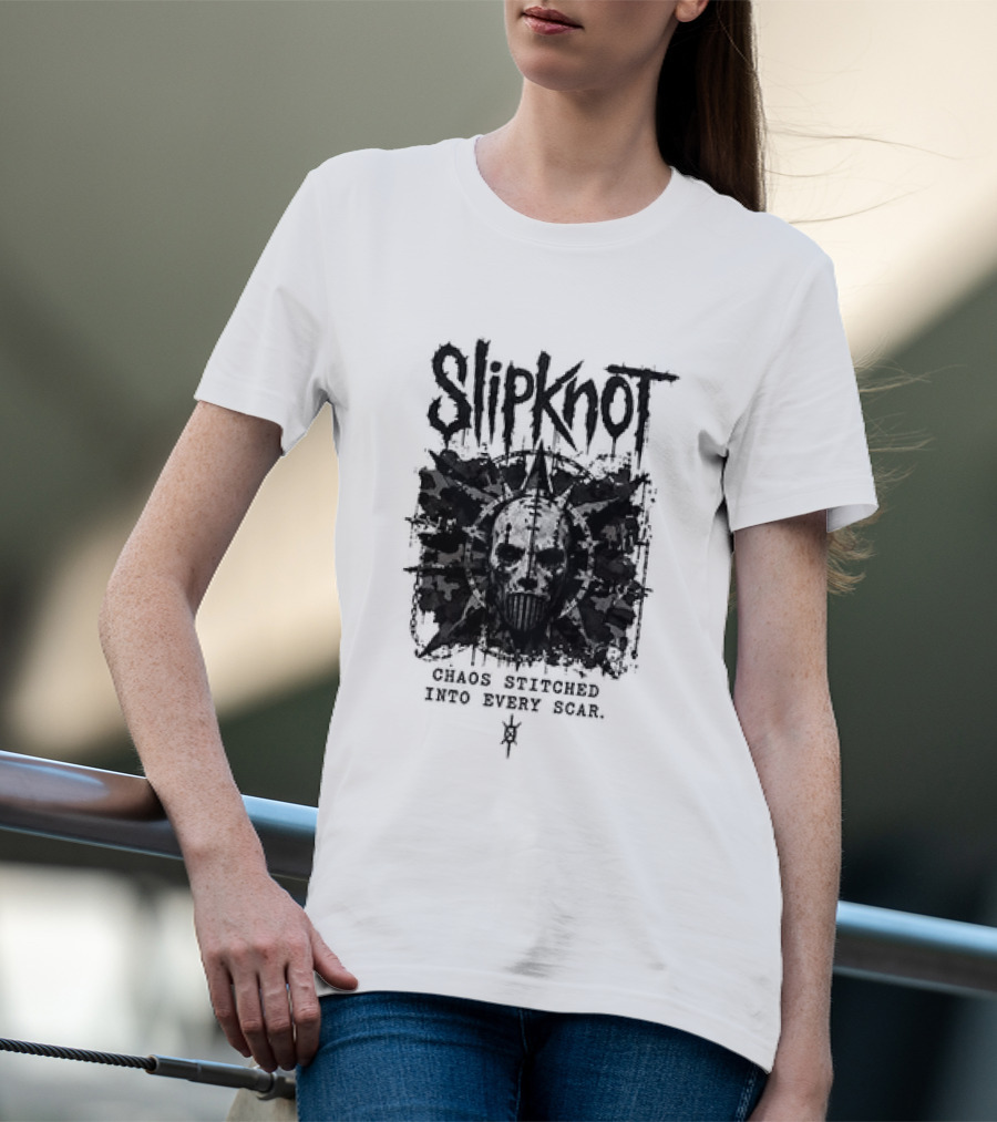 Slipknot Chaos Stitched Into Every Scar Grunge Mask T-Shirt