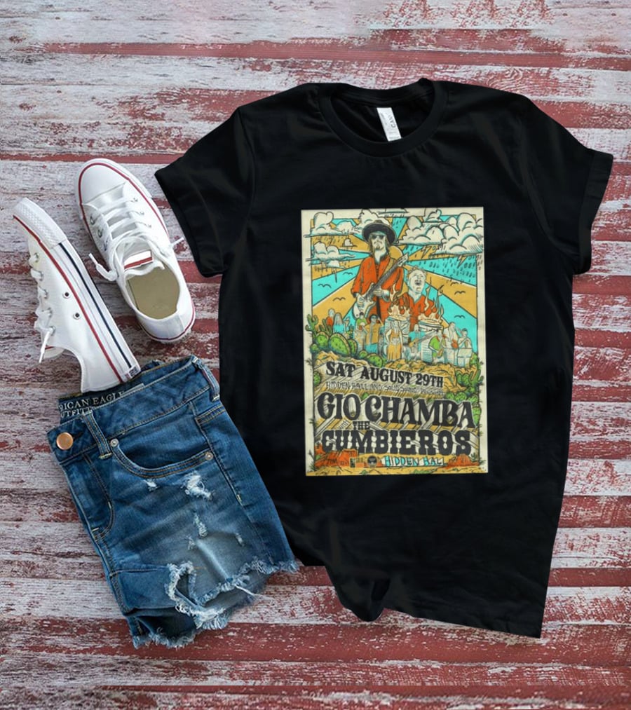 Gio Chamba The Cumbieros Live At Hidden Hall August 29th 2026 Concert T-Shirt