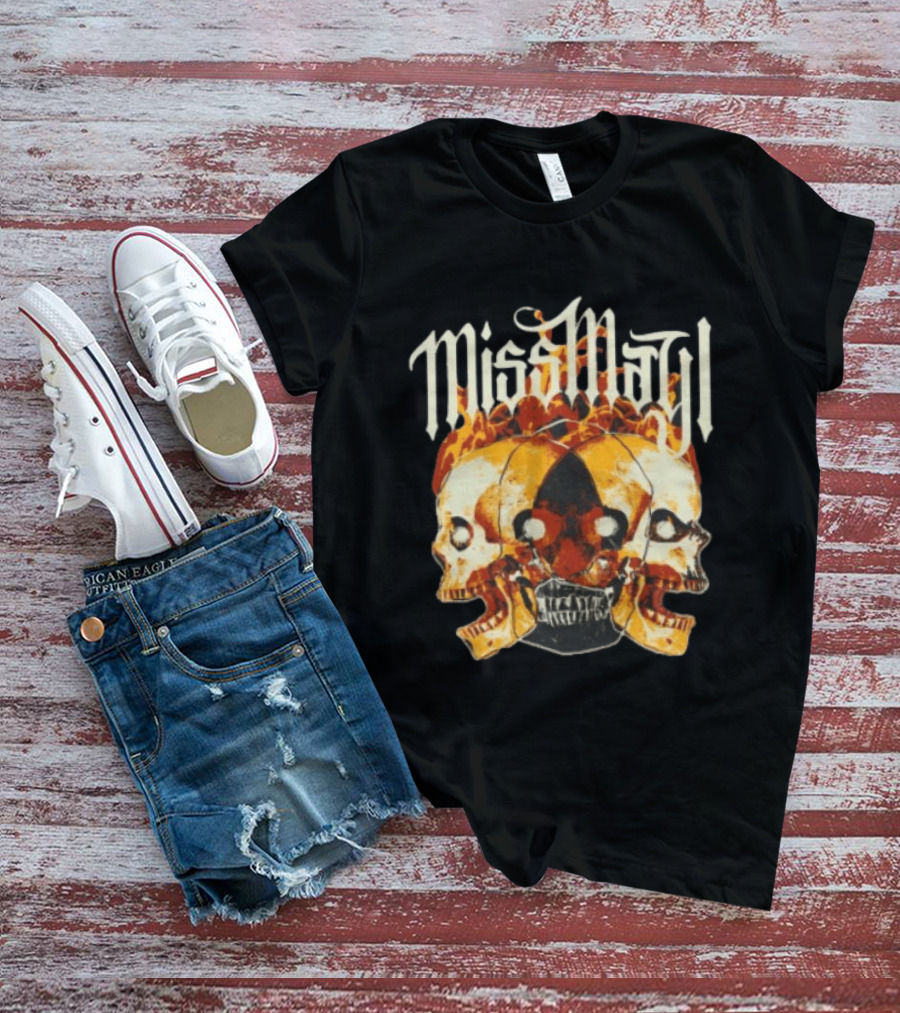 Miss May I Solid State Records Flaming Skulls Black T-Shirt