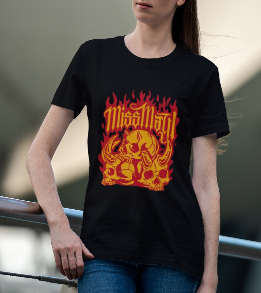 Solid State Records Miss May I Skull Flames No Place For Me Black T-Shirt