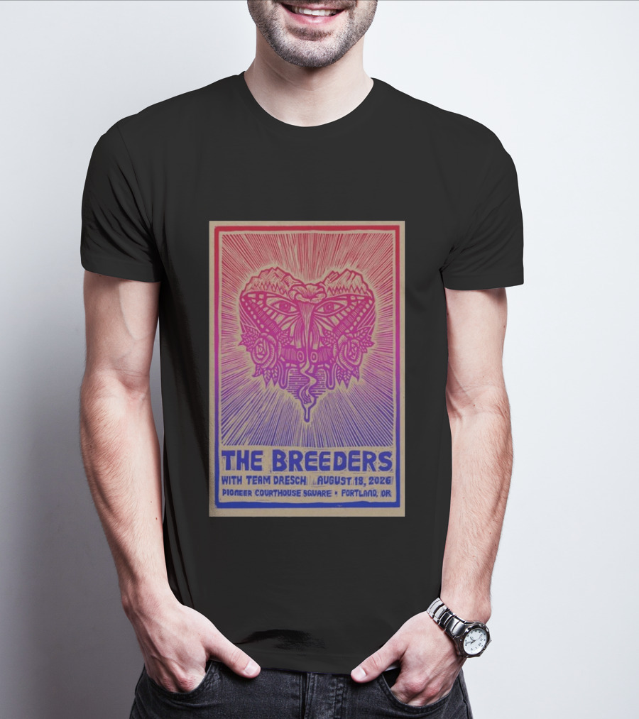 The Breeders With Team Dresch August 18 2026 Pioneer Courthouse Square Portland OR T-Shirt